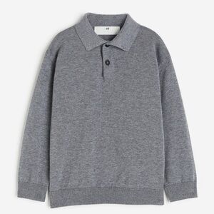 Grey Knit Polo